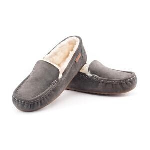 Genuine Suede & Sheepskin Moccasin Slippers | Size 7
